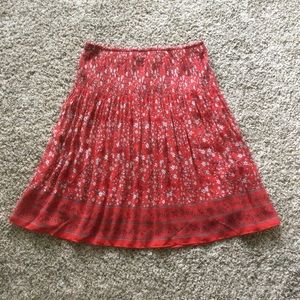 Red summer elastic waist skirt.